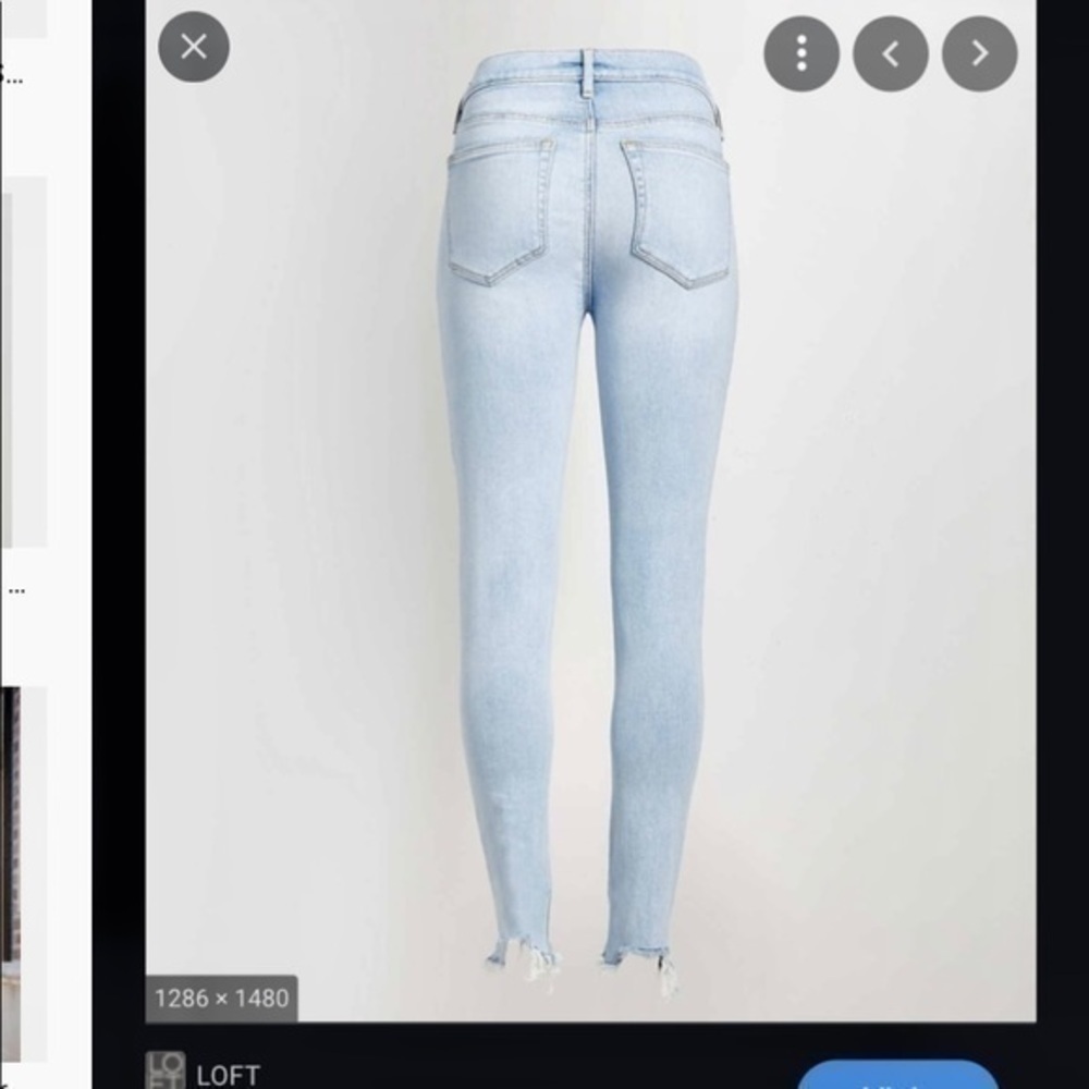 LOFT Petite High rise chewed hem skinny jeans 25 0 denim petite - Picture 2 of 4